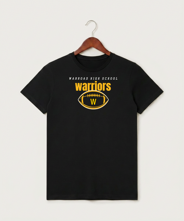 Warroad High School Football (Boys) - Black T-Shirt - Full Front