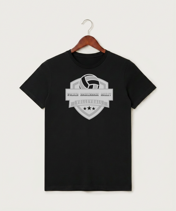 Walker Hackensack Akeley Volleyball (Girls) - Black T-Shirt - Full Front