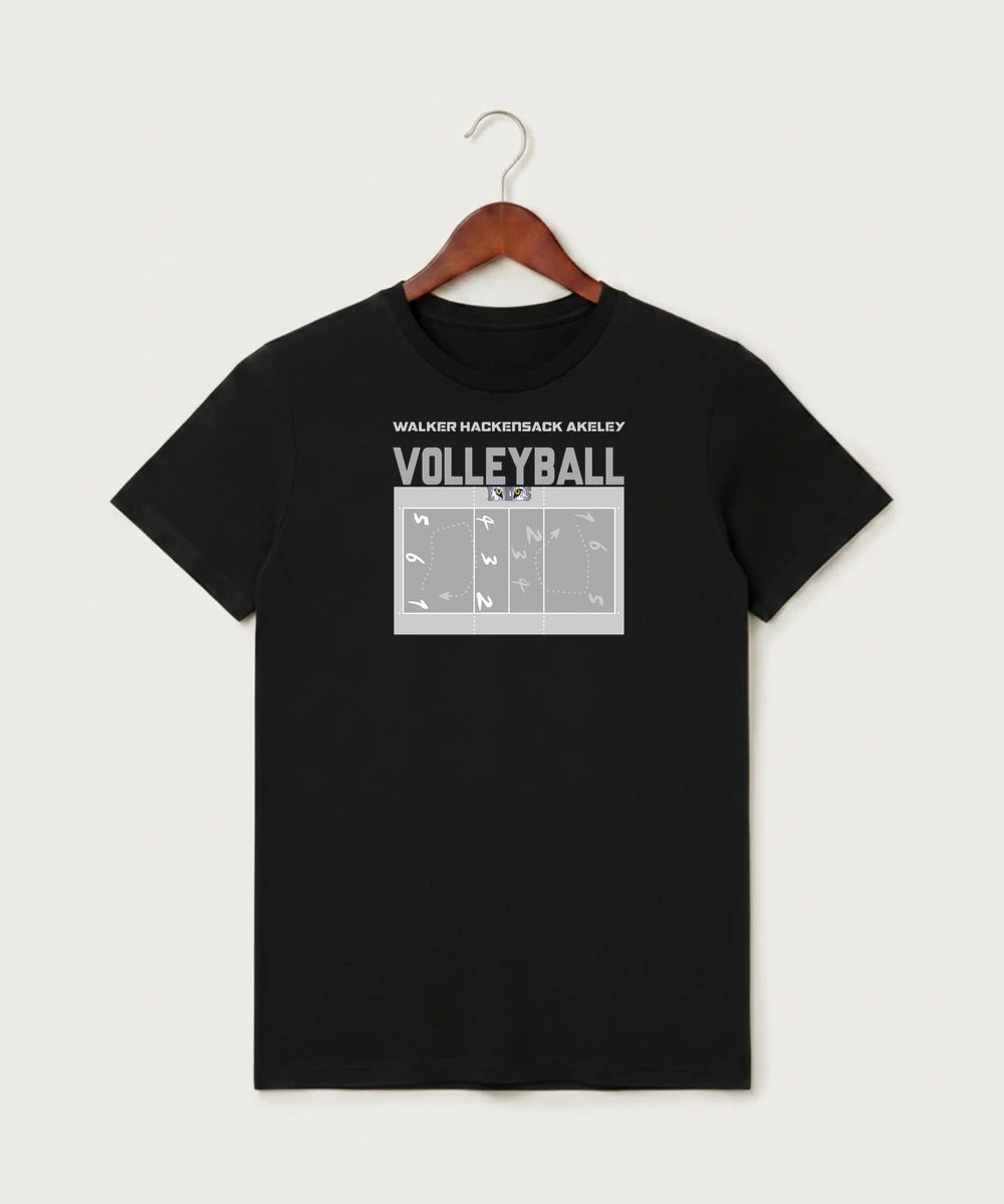 Walker Hackensack Akeley Volleyball (Girls) - Black T-Shirt - Full Front