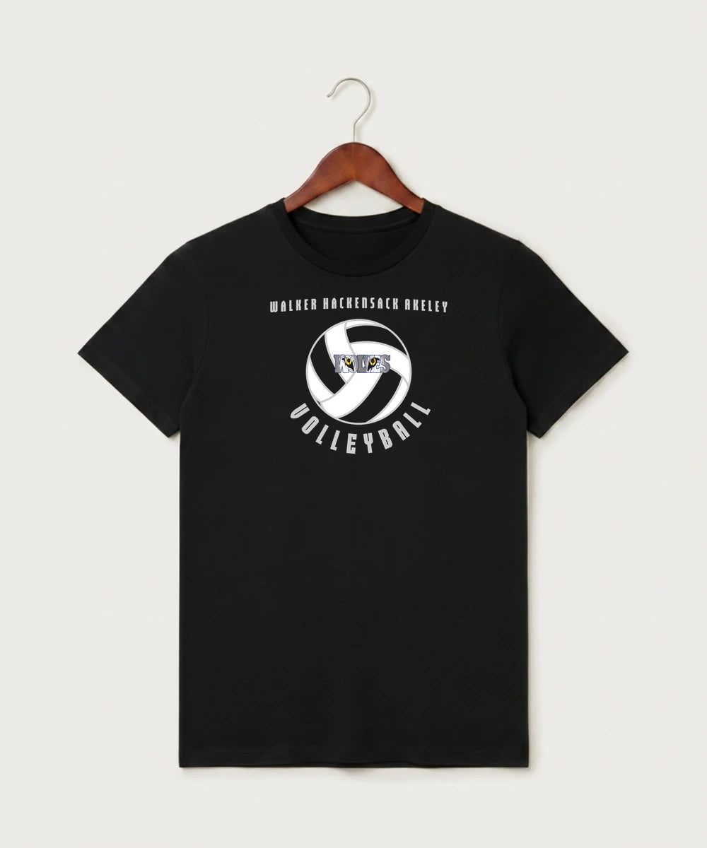 Walker Hackensack Akeley Volleyball (Girls) - Black T-Shirt - Full Front