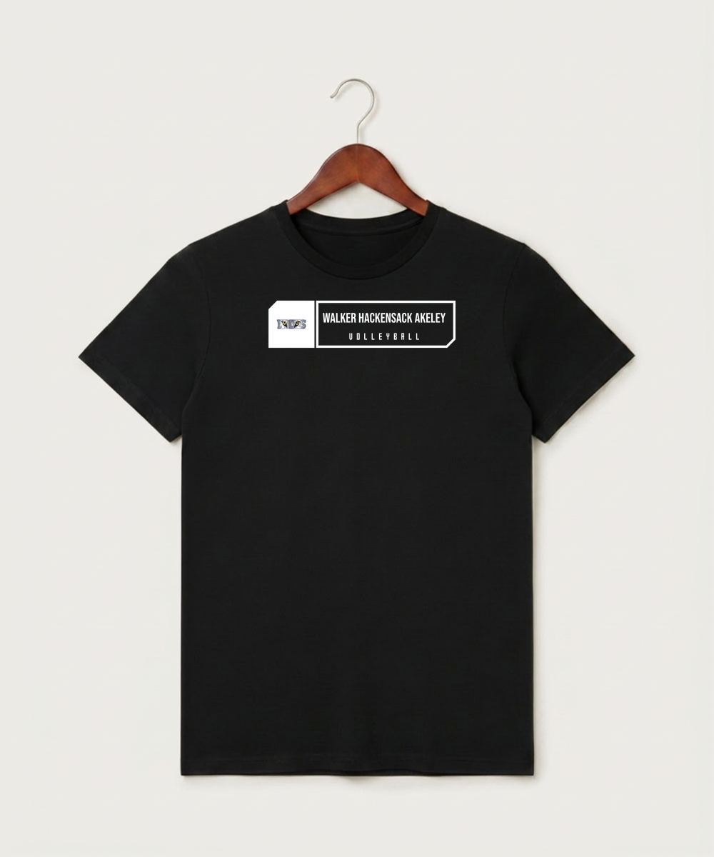 Walker Hackensack Akeley Volleyball (Girls) - Black T-Shirt - Full Front