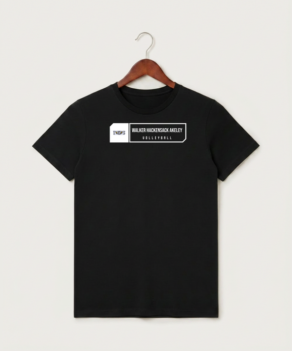 Walker Hackensack Akeley Volleyball (Girls) - Black T-Shirt - Full Front