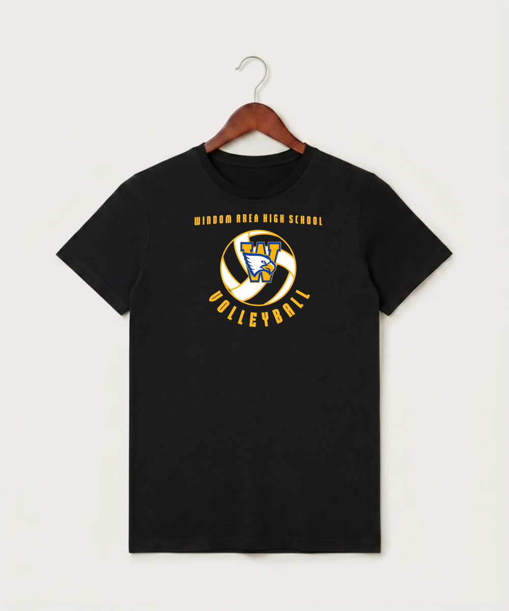 Windom Area High School Volleyball (Girls) - Black T-Shirt - Full Front