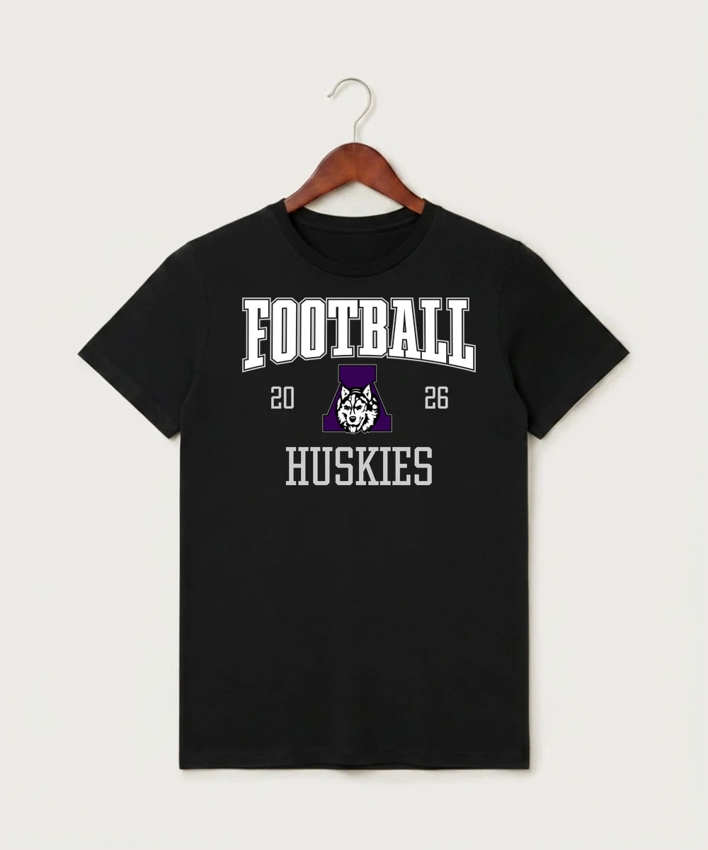 Albany High School Football (Boys) - Black T-Shirt - Full Front