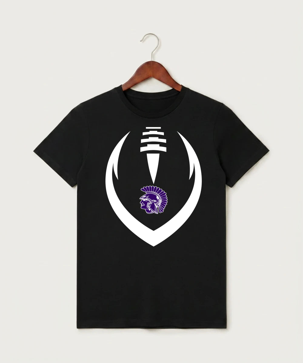 Barnesville High School Football (Boys) - Black T-Shirt - Full Front