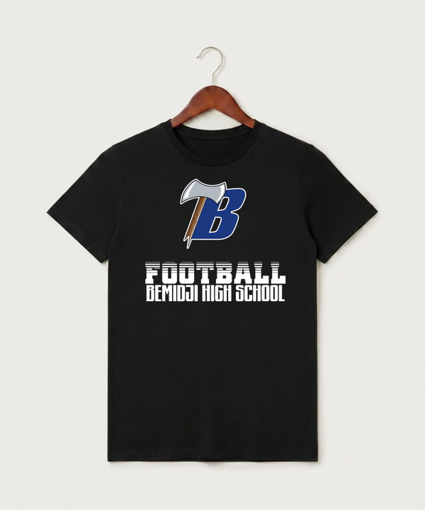 Bemidji High School Football (Boys) - Black T-Shirt - Full Front