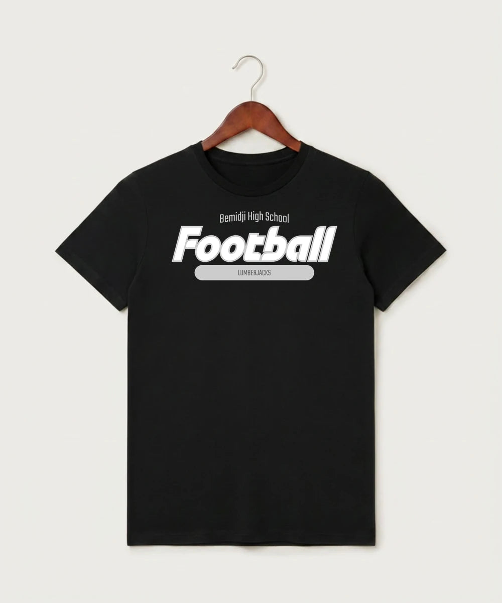 Bemidji High School Football (Boys) - Black T-Shirt - Full Front