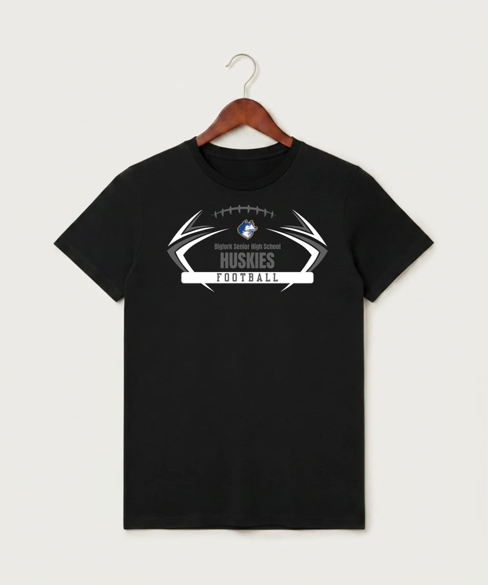Bigfork Senior High School Football (Boys) - Black T-Shirt - Full Front