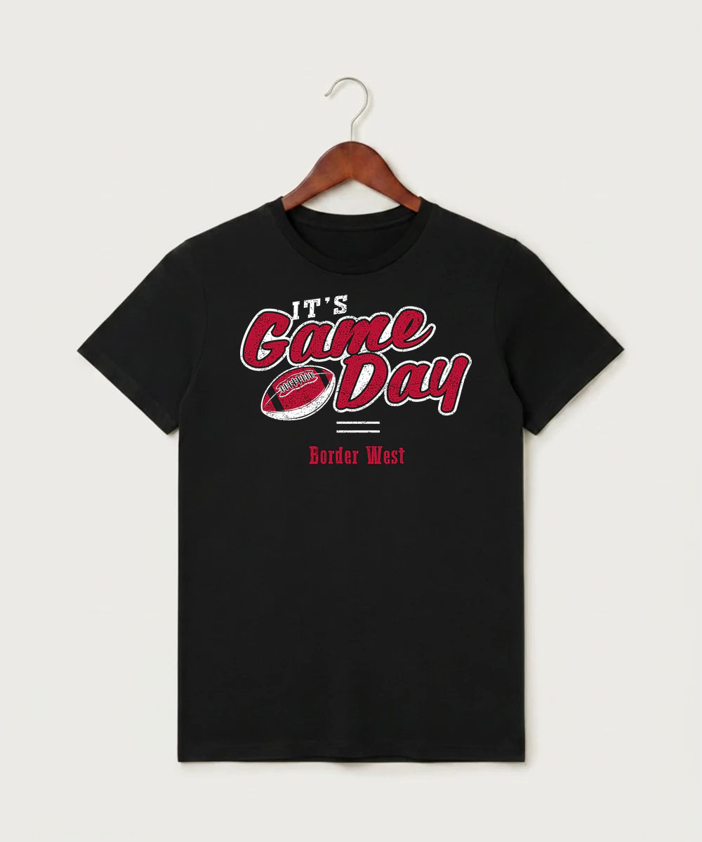 Border West Football (Boys) - Black T-Shirt - Full Front