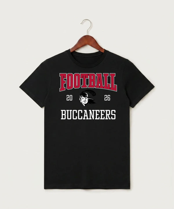Border West Football (Boys) - Black T-Shirt - Full Front