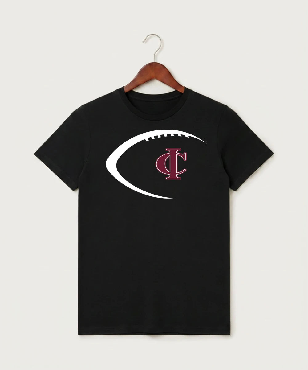 Crosby Ironton High School Football (Boys) - Black T-Shirt - Full Front
