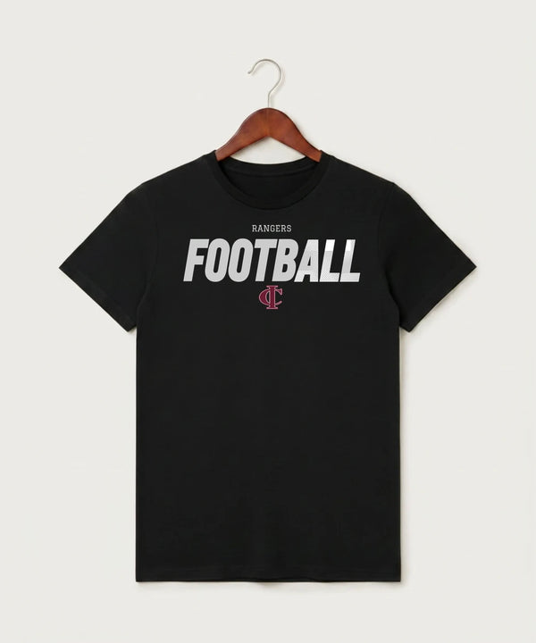 Crosby Ironton High School Football (Boys) - Black T-Shirt - Full Front
