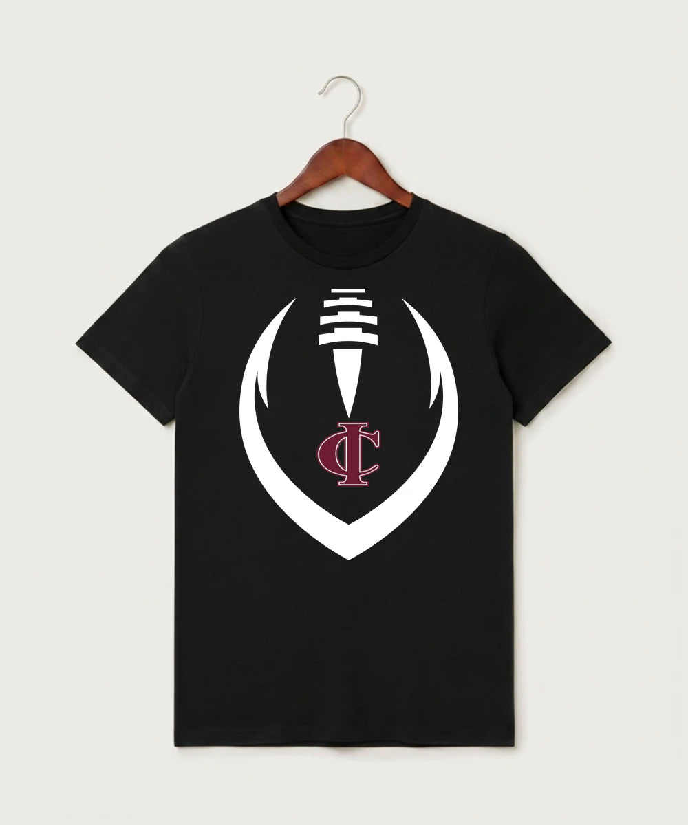 Crosby Ironton High School Football (Boys) - Black T-Shirt - Full Front