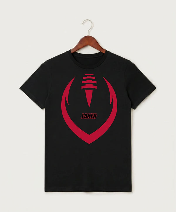 Detroit Lakes Community High School Football (Boys) - Black T-Shirt - Full Front