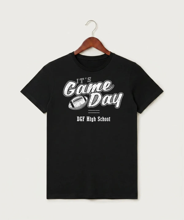 DGF High School Football (Boys) - Black T-Shirt - Full Front