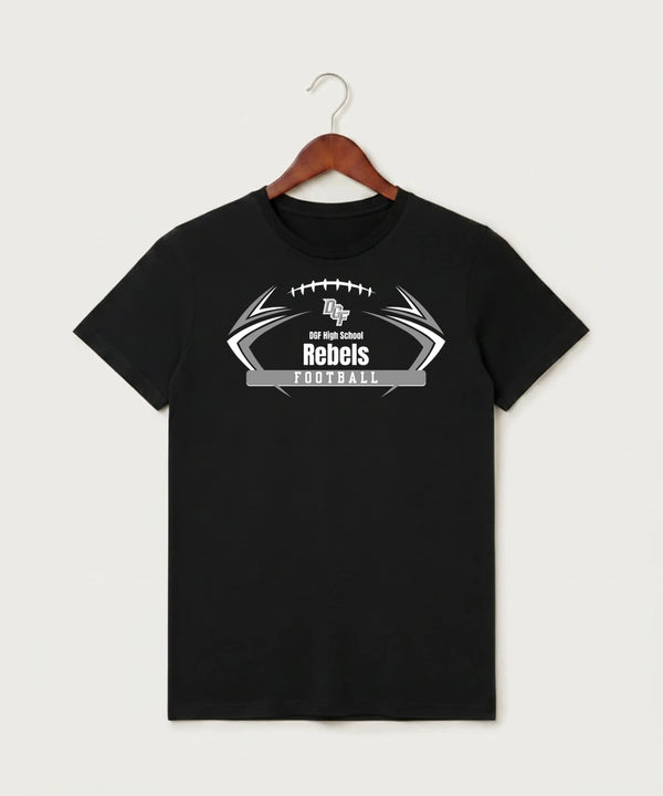 DGF High School Football (Boys) - Black T-Shirt - Full Front