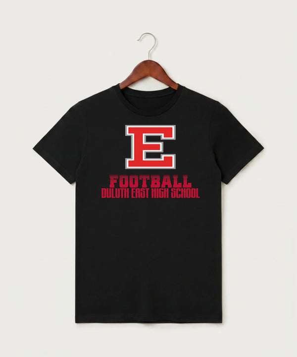 Duluth East High School Football (Boys) - Black T-Shirt - Full Front