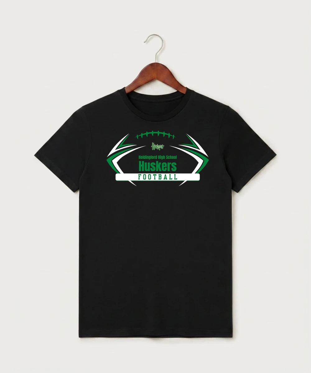 Holdingford High School Football (Boys) - Black T-Shirt - Full Front
