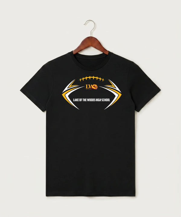 Lake of the Woods High School Football (Boys) - Black T-Shirt - Full Front