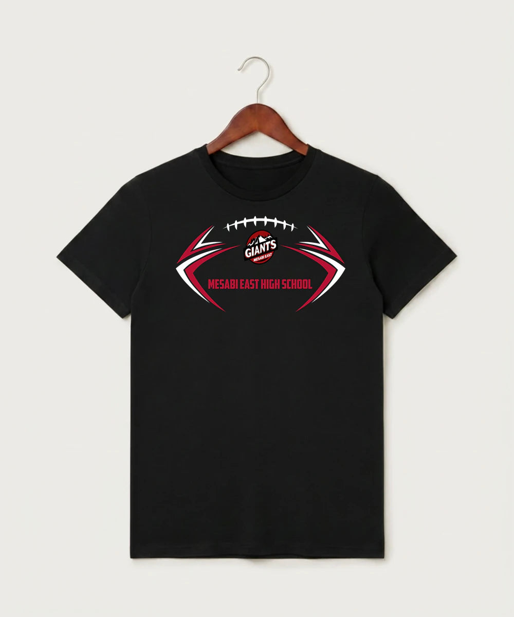 Mesabi East High School Football (Boys) - Black T-Shirt - Full Front