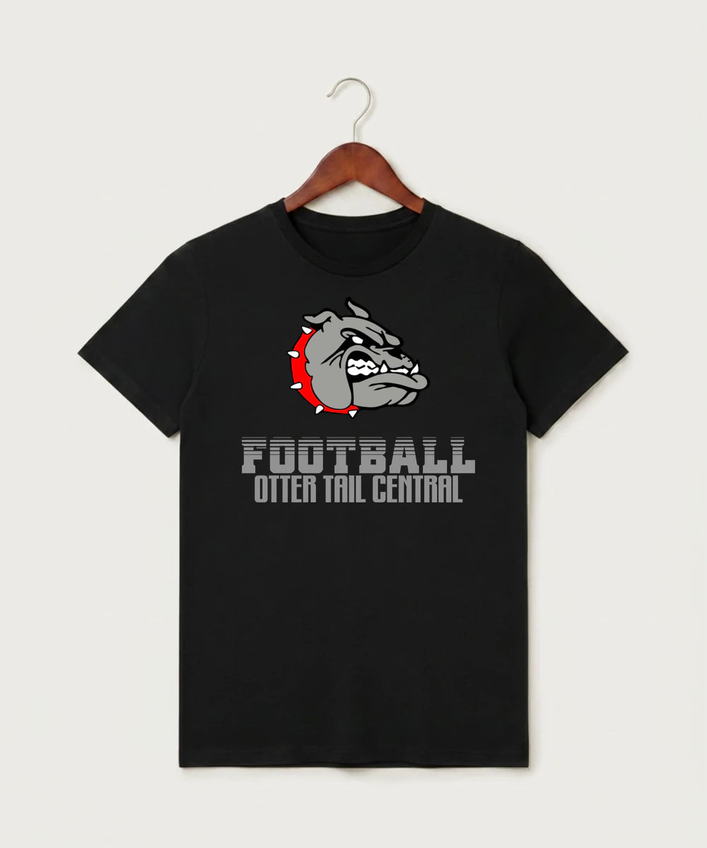 Otter Tail Central Football (Boys) - Black T-Shirt - Full Front