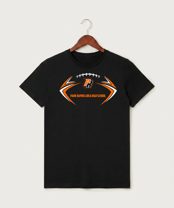 Park Rapids Area High School Football (Boys) - Black T-Shirt - Full Front