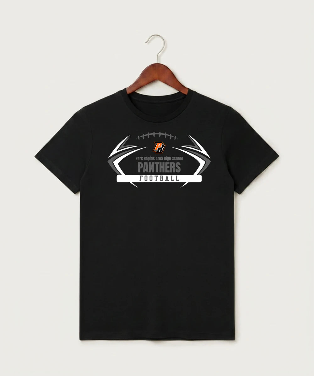 Park Rapids Area High School Football (Boys) - Black T-Shirt - Full Front