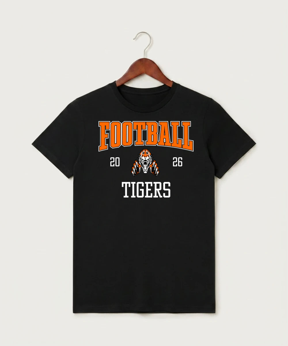 Pine River Backus High School Football (Boys) - Black T-Shirt - Full Front