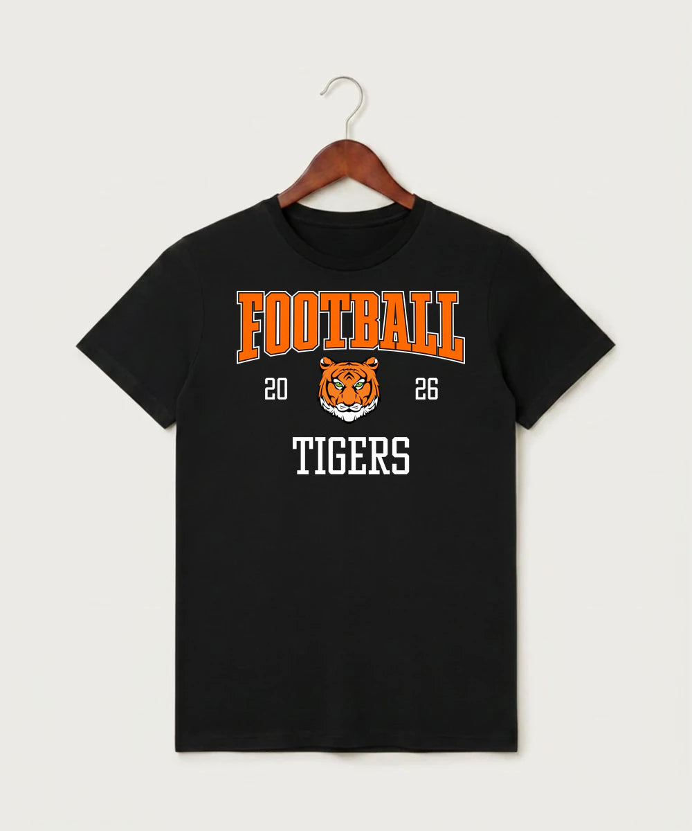 Princeton High School Football (Boys) - Black T-Shirt - Full Front