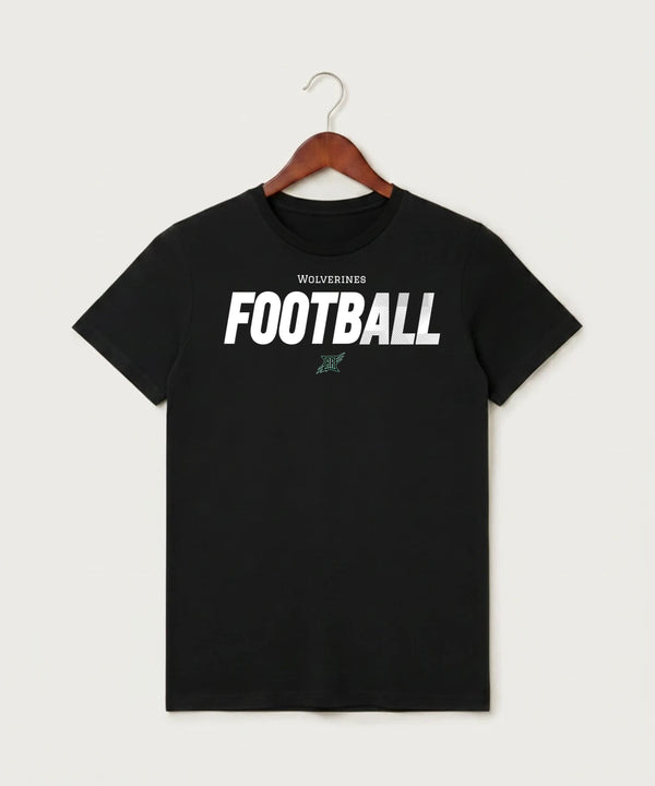 Rock Ridge High School Football (Boys) - Black T-Shirt - Full Front