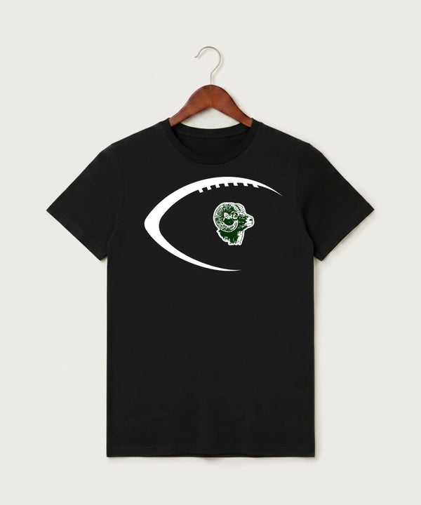 Roseau High School Football (Boys) - Black T-Shirt - Full Front