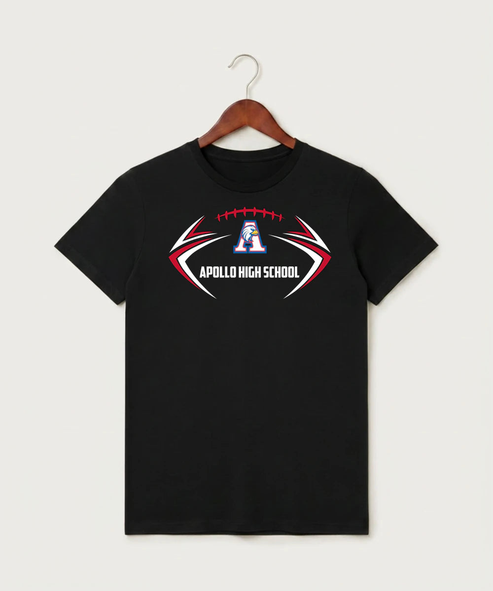 Apollo High School Football (Boys) - Black T-Shirt - Full Front