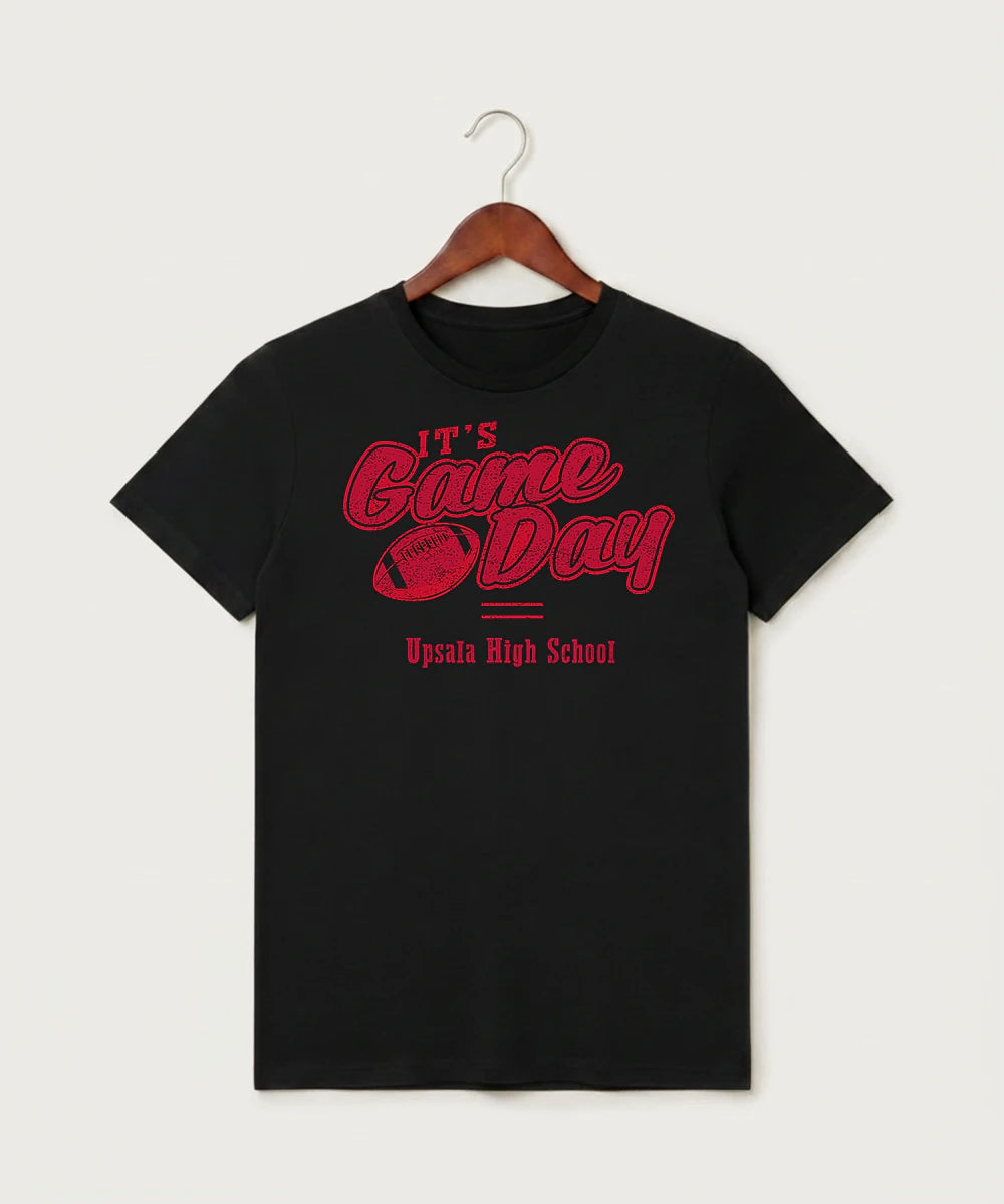 Upsala High School Football (Boys) - Black T-Shirt - Full Front