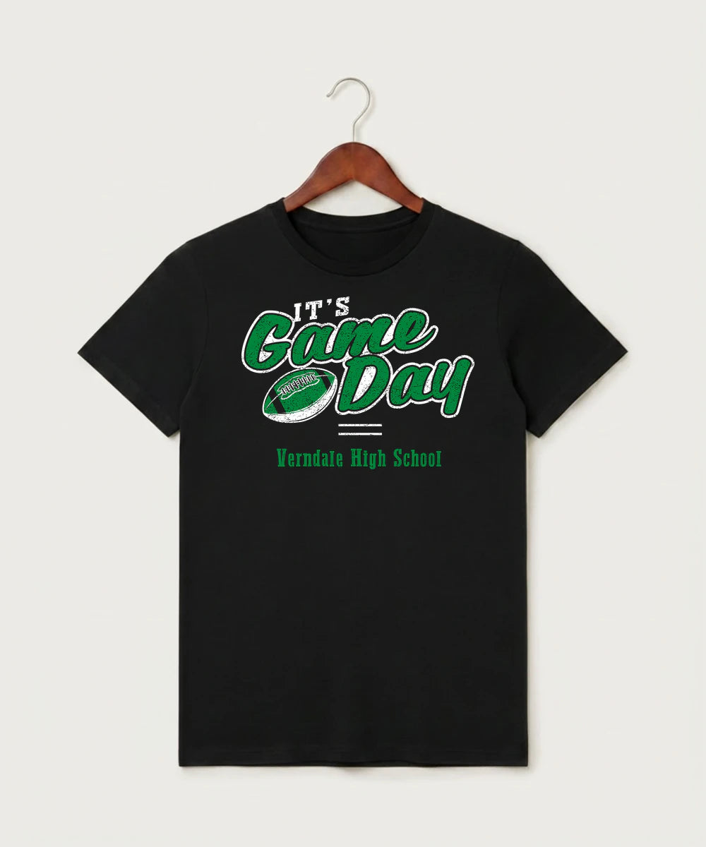 Verndale High School Football (Boys) - Black T-Shirt - Full Front