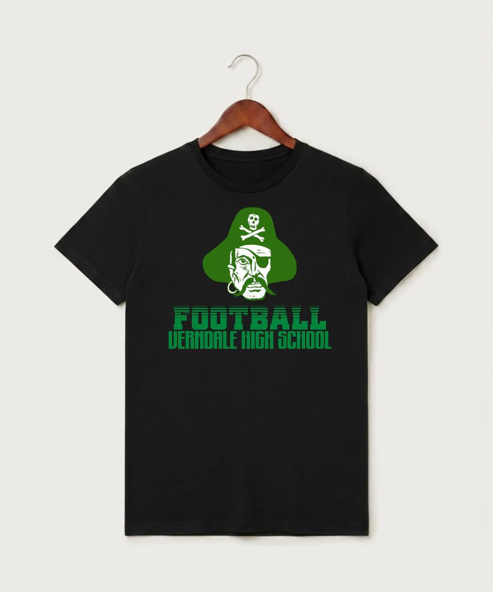 Verndale High School Football (Boys) - Black T-Shirt - Full Front