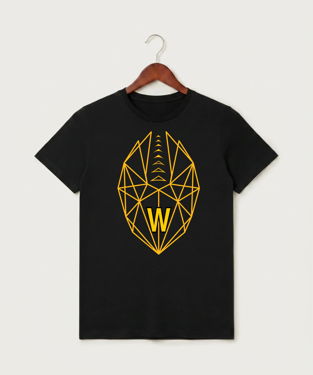 Warroad High School Football (Boys) - Black T-Shirt - Full Front