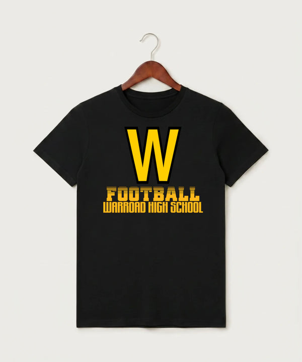 Warroad High School Football (Boys) - Black T-Shirt - Full Front