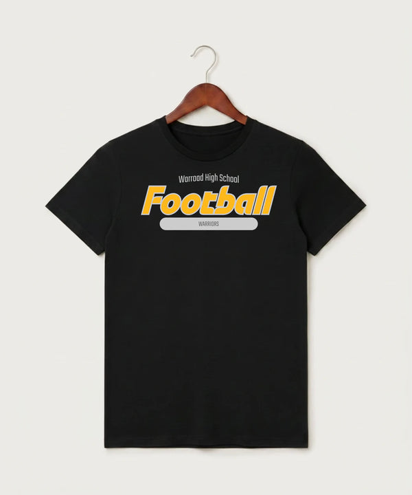 Warroad High School Football (Boys) - Black T-Shirt - Full Front