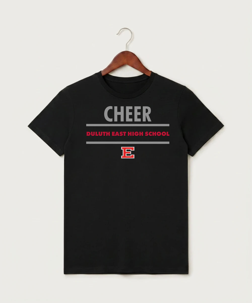 Duluth East High School Cheer (Coed) - Black T-Shirt - Full Front