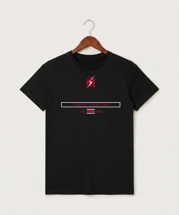 John Marshall High School Cross Country (Coed) - Black T-Shirt - Full Front