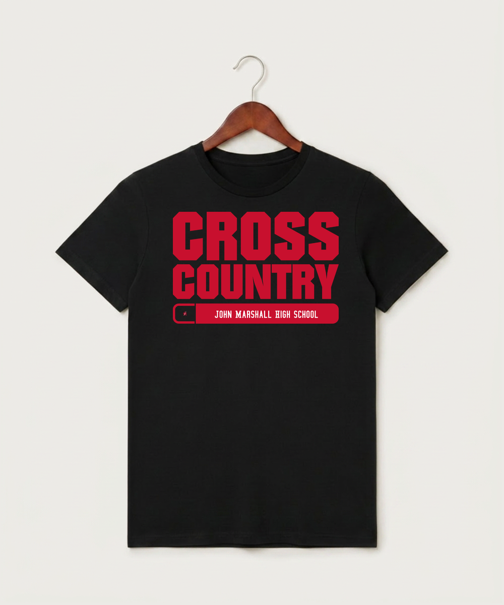 John Marshall High School Cross Country (Coed) - Black T-Shirt - Full Front