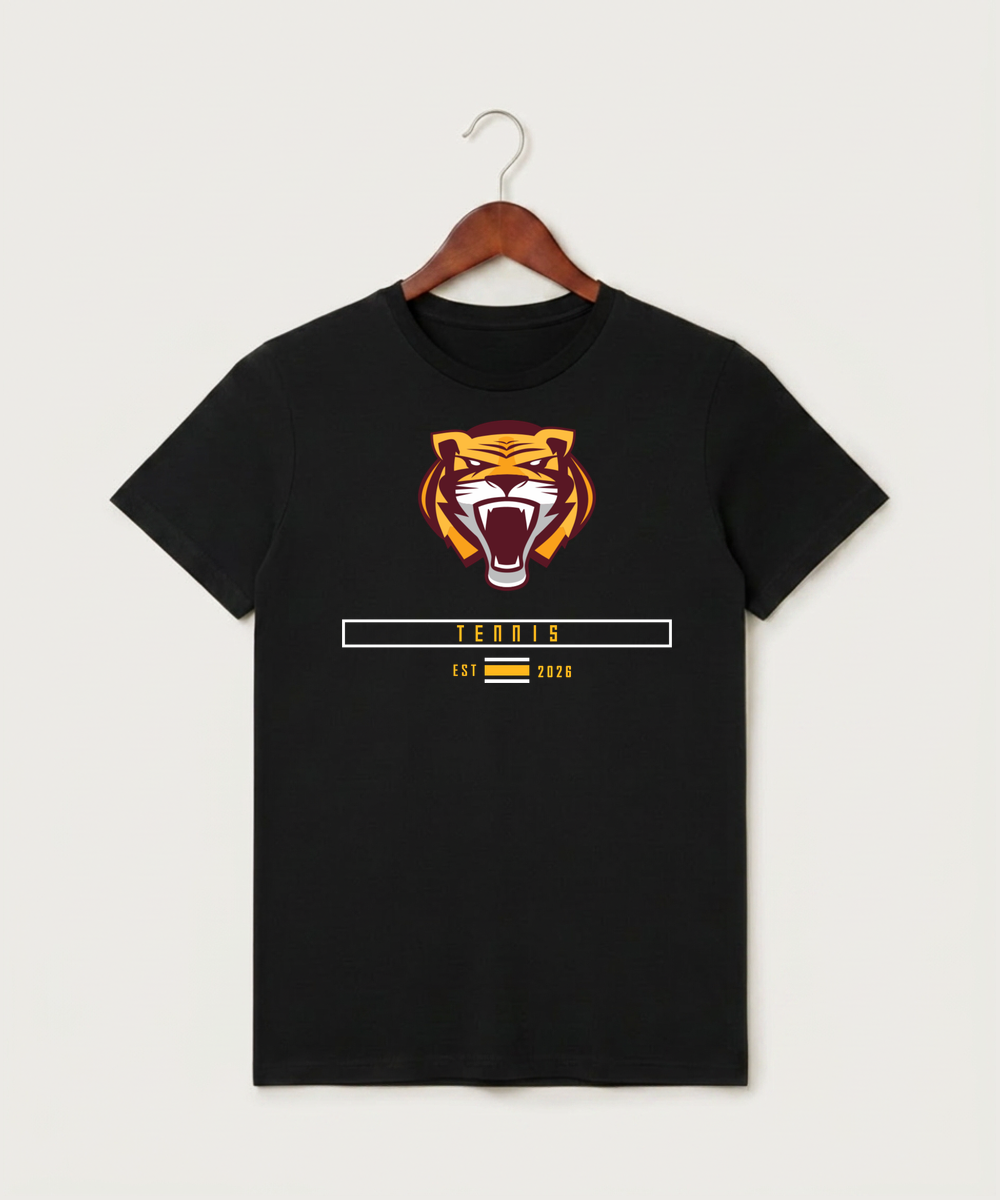 Stewartville High School Tennis (Coed) - Black T-Shirt - Full Front