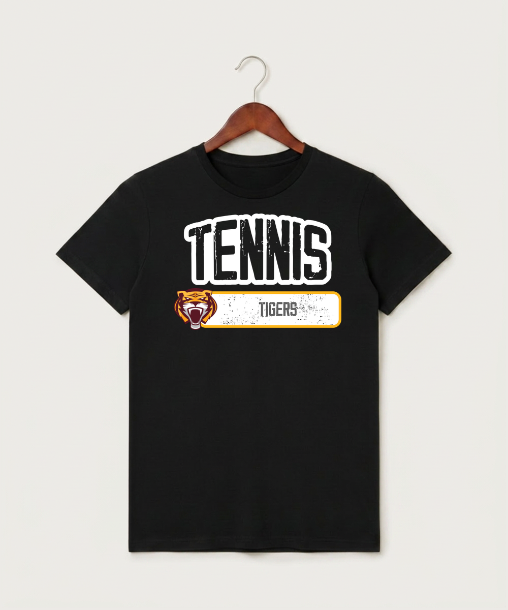 Stewartville High School Tennis (Coed) - Black T-Shirt - Full Front