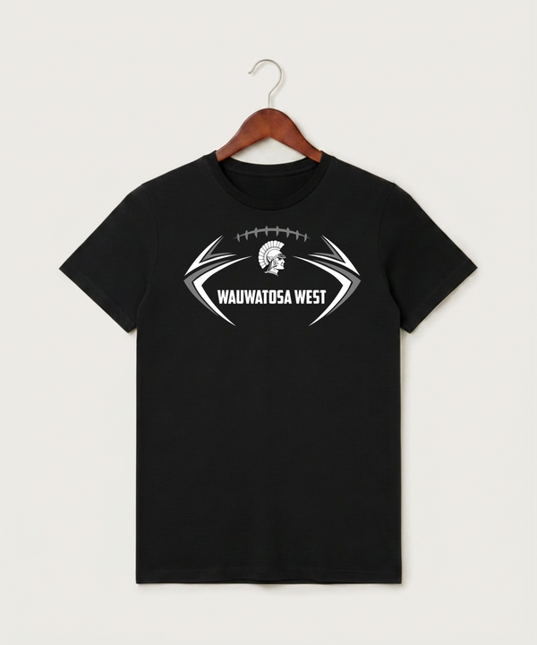 Wauwatosa West Football - Black T-Shirt - Full Front