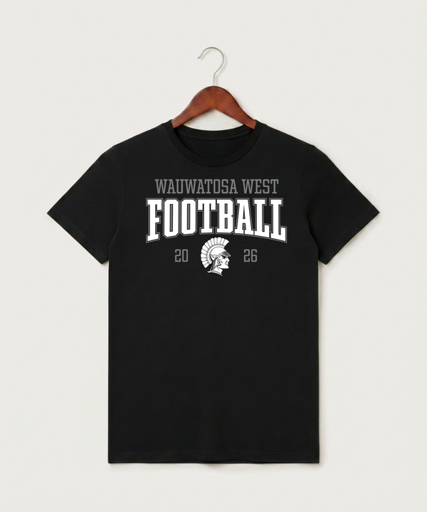 Wauwatosa West Football - Black T-Shirt - Full Front