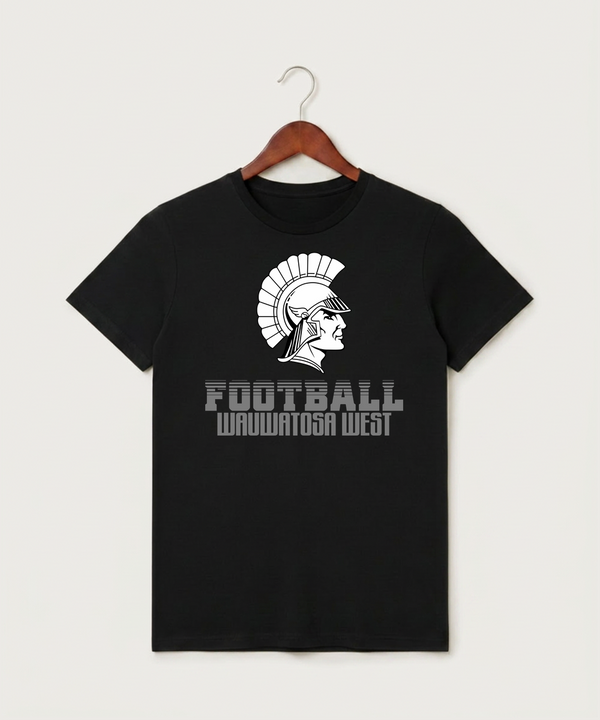 Wauwatosa West Football - Black T-Shirt - Full Front