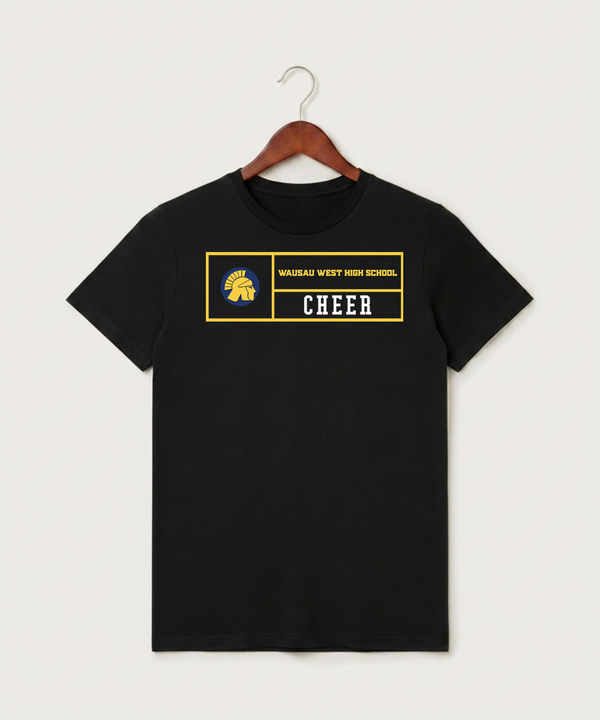 Wausau West High School Cheer - Black T-Shirt - Full Front