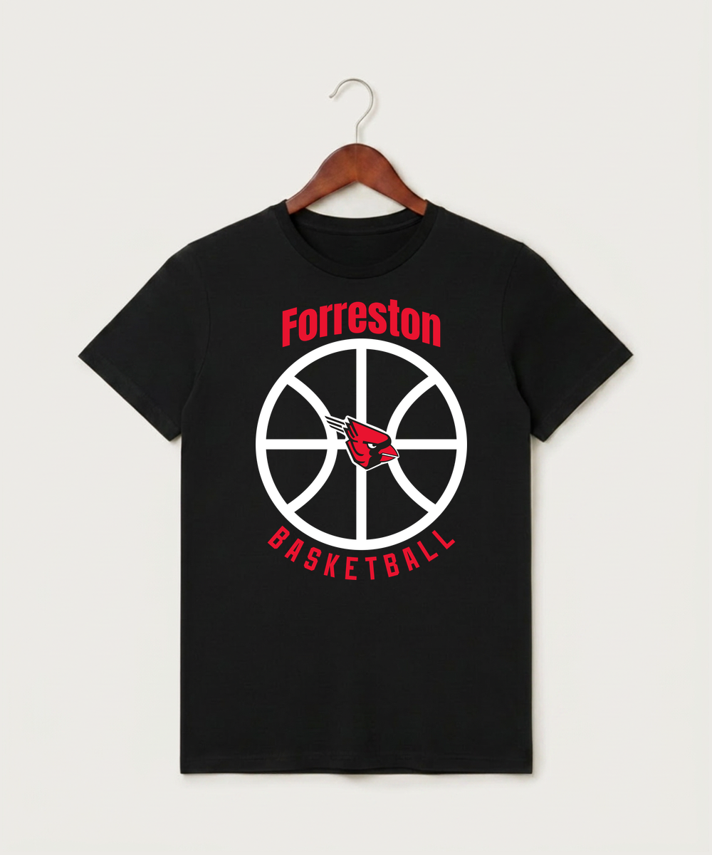 Forreston Basketball - Black T-Shirt - Full Front