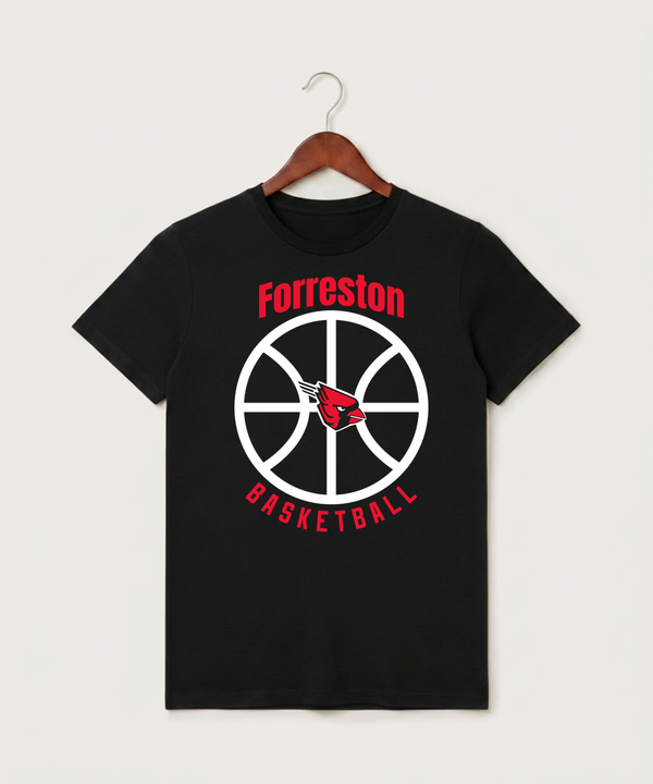 Forreston Basketball - Black T-Shirt - Full Front