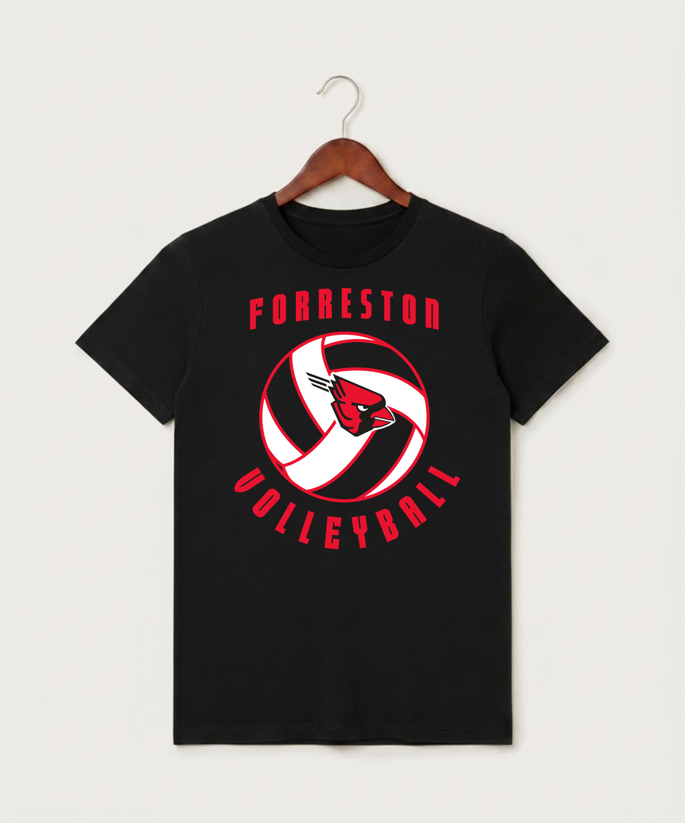 Forreston Volleyball - Black T-Shirt - Full Front